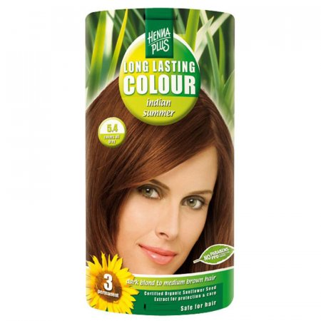Barva na vlasy dlouhotrvající Indiánské léto 5.4 Hennaplus - kvalitní péče o vlasy přinášející krásné, intenzivní a trvanlivé barvy - 8710267491597