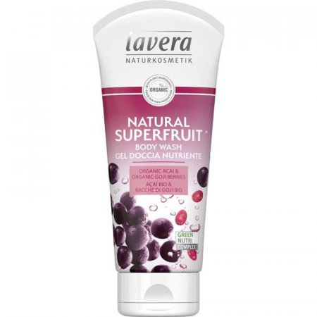 Sprchový gel Natural Superfruit Lavera 200ml - energetický gel s acai a kustovnicí - 4021457629978