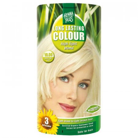Extra světlá blond barva na vlasy dlouhotrvající 10.00 Hennaplus - vyvážená péče o vlasy přinášející krásné, intenzivní a trvanlivé barvy - 8710267491313