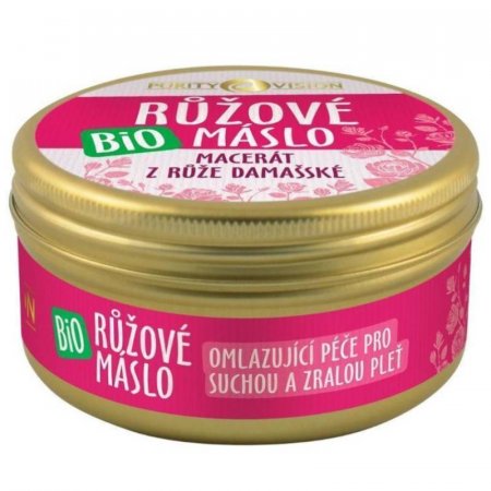 Bio růžové máslo Purity Vision 70ml - omlazující péče pro suchou a zralou pleť, regenerující tělový i koupelový balzám - 8595572902514