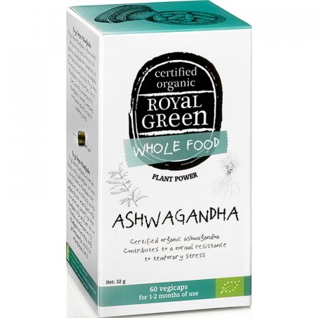 Ashwagandha Royal Green 60 kapslí - indický ženšen, posiluje energii těla a vitalitu organismu