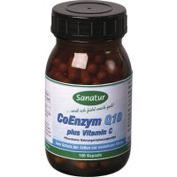 Koenzym Q10 s vitaminem C Sanatur 100 kapslí - dodává vitalitu a posiluje pamět - 4036185004041