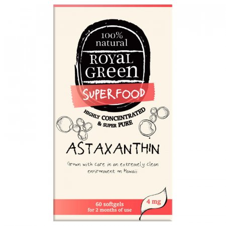 Astaxanthin Royal Green 60 kapslí - přírodní antioxidant z mořských řas, ochrana před volnými radikály, podpora imunity - 8710267012105