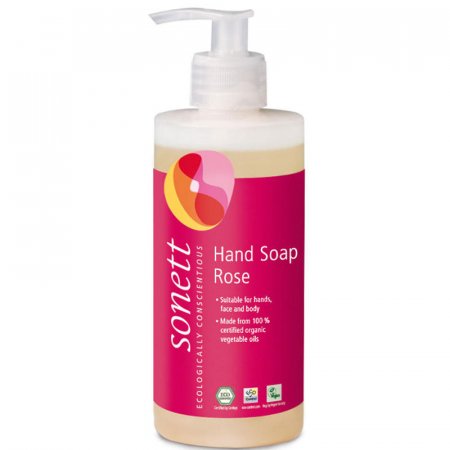 Tekuté mýdlo s vůní růže Sonett 300ml - na mytí rukou s osvěžující jemnou vůní, šetrné k pokožce i životnímu prostředí - 4007547205048