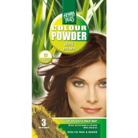 Prášková tmavě hnědá barva na vlasy 57 Hennaplus 100g - přírodní obarvení vlasů, bylinné složky posilují strukturu vlasů i vlasové kořínky - 8710267270574