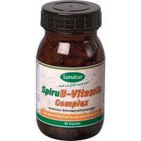 Vitamin B komplex s bio spirulinou Sanatur 90 kapslí - posilují nervový a imunitní systém, vhodné pro vegetariány i vegany - 4036185004577