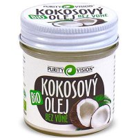 BIO Kokosový olej bez vůně Purity Vision 120ml - 100% kokosový olej zbavený typické kokosové vůně a chutě - 8595572900817
