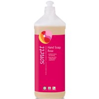 Jemné tekuté mýdlo s vůní růže Sonett 1l - s bio éterickými oleji z růže galské, palmarosy, kakostu, levandule a citronové trávy - 4007547205147