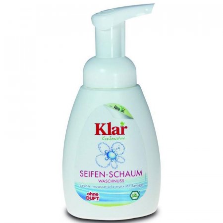 Tekuté mýdlo z mýdlových ořechů Klar 240ml - jemné mýdlo pro citlivou kůži, bio pšeničné proteiny a bylinné extrakty - 4019555880209