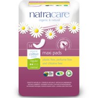 Menstruační vložky Maxi Regular Natracare 14ks bez křidélek - tradiční pohodlné s povrchem z bio bavlny - 782126003027