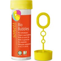 Bio bublifuk pro děti Sonett 45ml - mýdlové bubliny z raw materiálu a v bio kvalitě, 3 různé velikosti bublin - 4007547207004