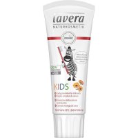 Přírodní dětská zubní pasta Lavera 75ml - jemná ovocná chuť a vůně, výtažky z bio měsíčku, lékořice, vápník - 4021457629220