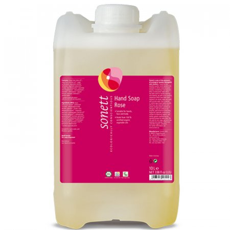 Tekuté mýdlo s vůní růže a dalších bylin Sonett 10l - ekologická drogerie, biologicky odbouratelné, vyrobeno z rostlinných bio olejů - 4007547205246