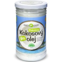 Panenský kokosový olej za studena lisovaný Purity Vision 900ml - olej si uchovává všechny vitamíny i antioxidační látky - 8595572900312