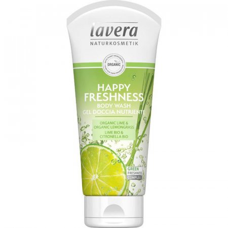 Sprchový gel Happy Freshness Lavera 200ml - osvěžující sprchový gel s limetkou a citronovou trávou - 4021457629916