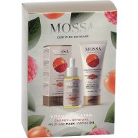 Rozjasňující pleťová sada Mossa Vitamínový koktejl - Energetizující noční krém a maska 60ml, Pleťový olej 30ml