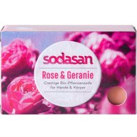 Tuhé mýdlo růže a pelargónie Sodasan 100g