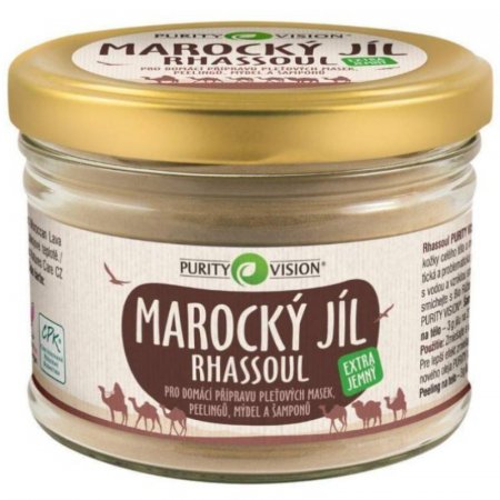 Marocký jíl Rhassoul Purity Vision 450g - pleťová maska, šampon, tělové mýdlo pro každou pleť - 8595572901227