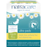 Menstruační vložky Ultra Regular Natracare 14ks s křidélky - jemný povrch z bio bavlny - 782126003058