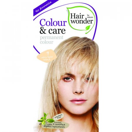 Barva na vlasy Velmi světlá blond 9 Hairwonder 100ml - s bio rostlinnými výtažky, bez chemie, bez amoniaku - 8710267120138